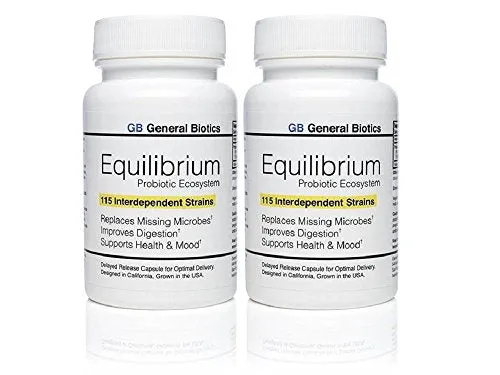 2-pack Equilibrium Probiotic - 60 Daily Capsules with Prebiotic - 115-Strains