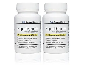 2-pack Equilibrium Probiotic - 60 Daily Capsules with Prebiotic - 115-Strains