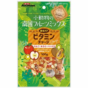 Animan Dried Apple, Kiwi & Papaya Fruit Small Animal Treats 100g