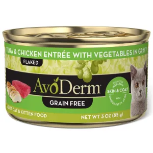 AvoDerm Grain-Free Tuna & Chicken Entree with Vegetables Formula Wet Cat Food 3oz