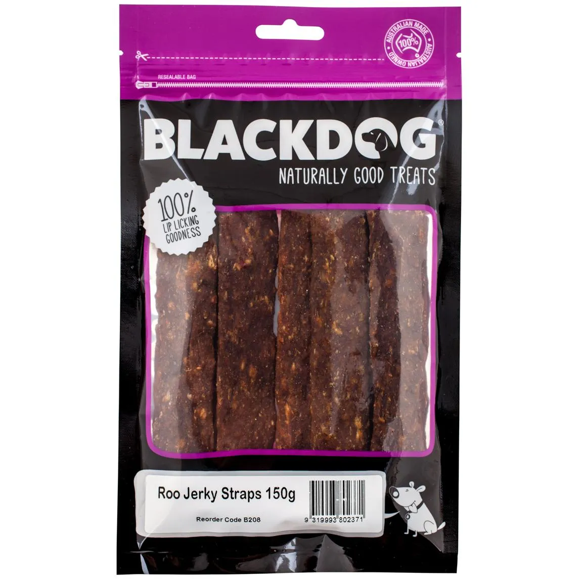 Blackdog Roo Jerky Straps Dog Treats 150g