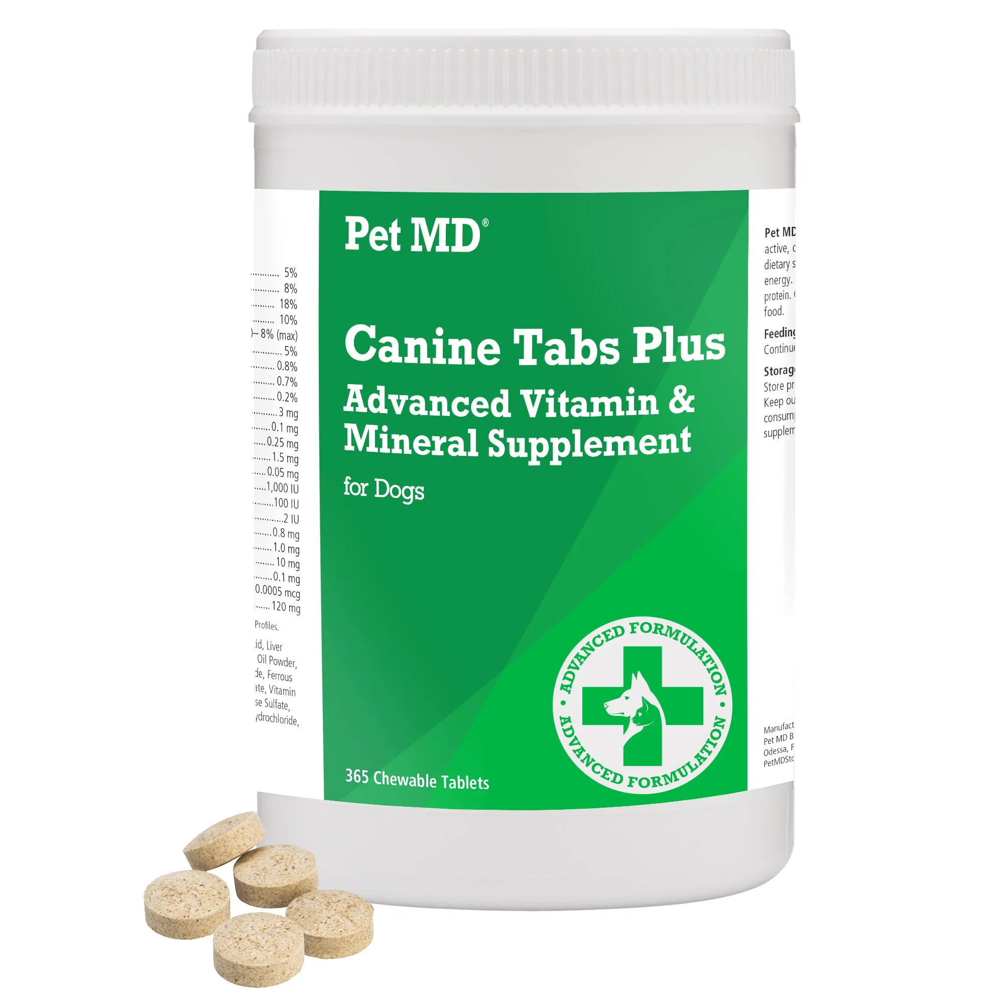 Canine Tabs Plus Advanced Multivitamins for Dogs – 365 Count