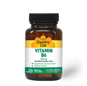 Country Life Vitamin B-6 200 mg Vegetable Capsules