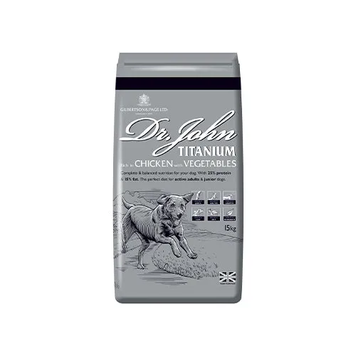 Dr. John Titanium Chicken & Vegetable 15kg Dry Dog Food