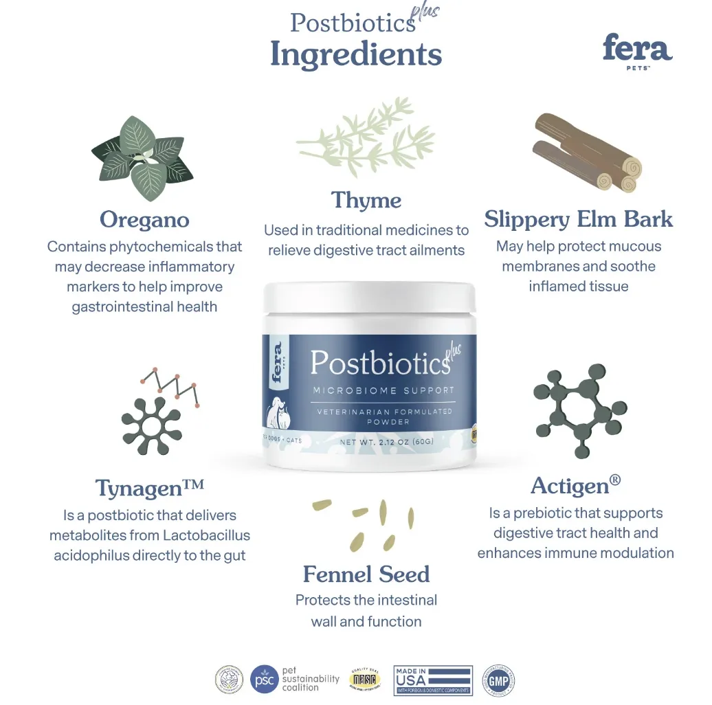 Fera Pet Organics Postbiotics Plus for Dogs and Cats