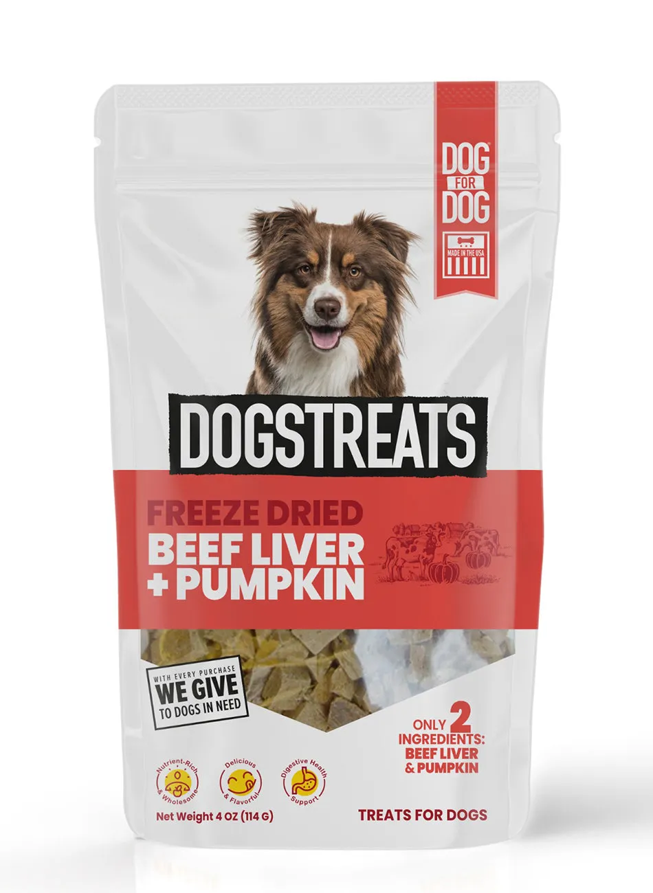 Freeze Dried DogsTreats Beef Liver & Pumpkin   Lamb Liver & Blueberries Bundle (4oz)