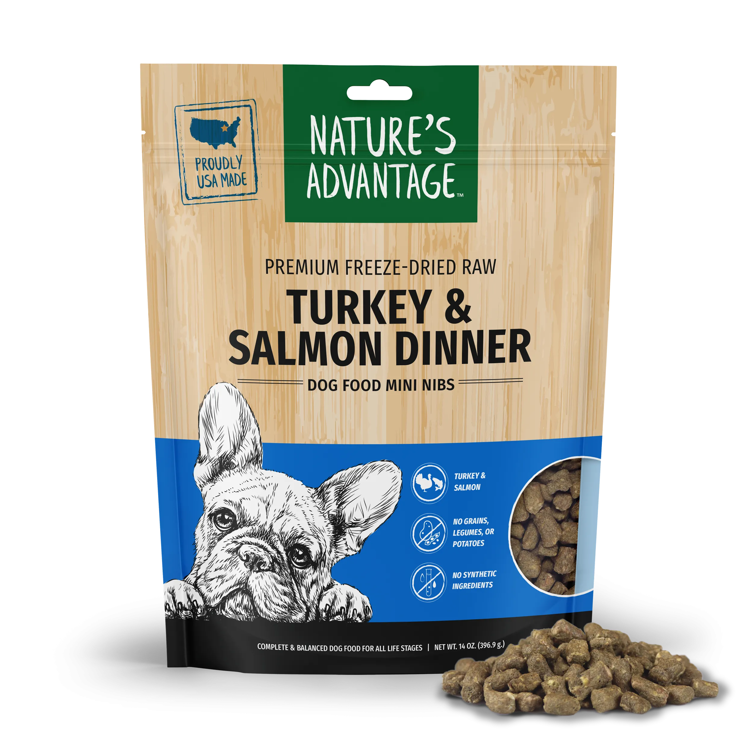 Freeze-Dried Turkey & Salmon Dinner Dog Food Mini Nibs