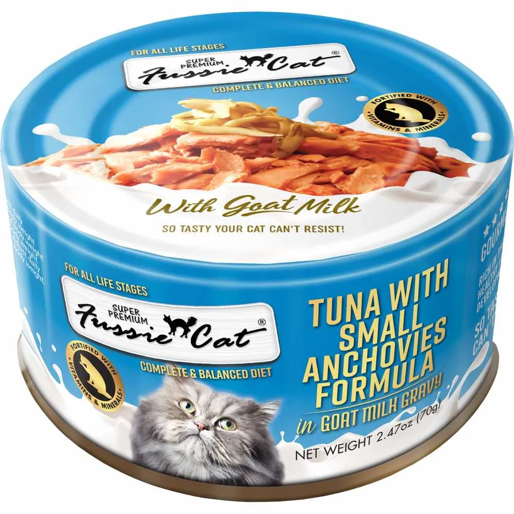 Fussie Cat Tuna With Small Anchovies Formula In Goat Milk Gravy Grain-Free Canned Cat Food 70g