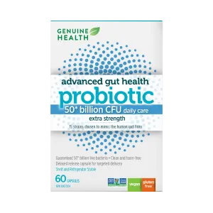 Genuine Health Advanced Gut Health Probiotic 50 Billion 60 Vegetarian Capsules