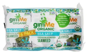 Gimme Seaweed Roasted Sea salt 6Pcorg 1.02 Oz - Pack Of 8