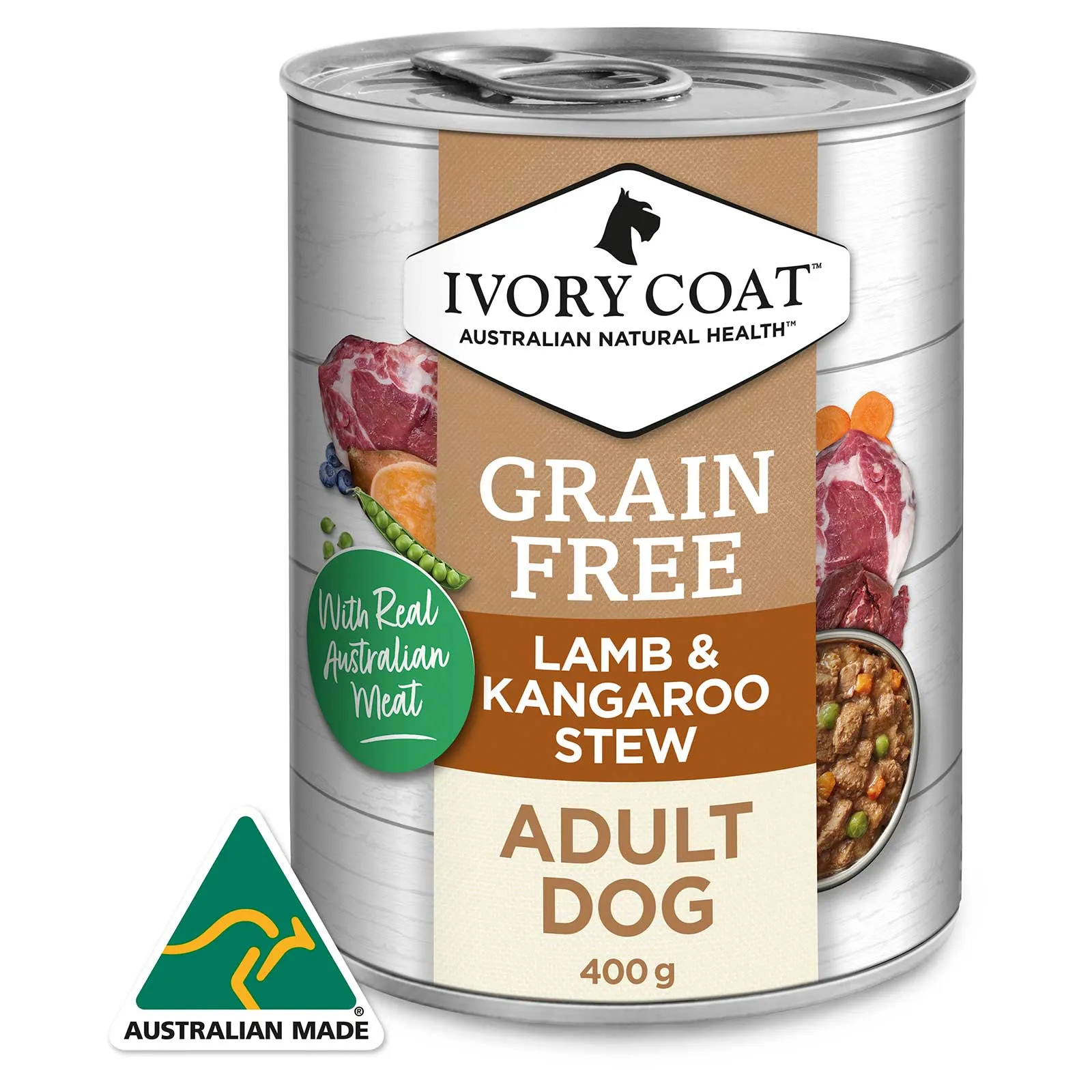 Ivory Coat Grain Free Dog Food Can Adult Lamb & Kangaroo Stew