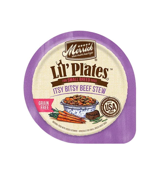 Merrick Lil' Plates Grain Free Itsy Bitsy Beef Stew Dinner Wet Dog Food, 3.5-oz Case of 12