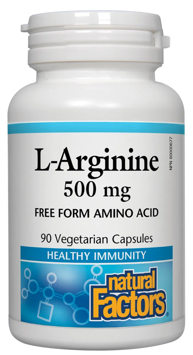 Natural Factors L-Arginine (500mg) (90 Vegetarian Capsules)