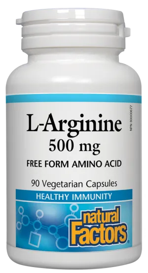 Natural Factors L-Arginine (500mg) (90 Vegetarian Capsules)