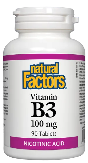 Natural Factors Vitamin B-3 (100mg) (90 Tablets)