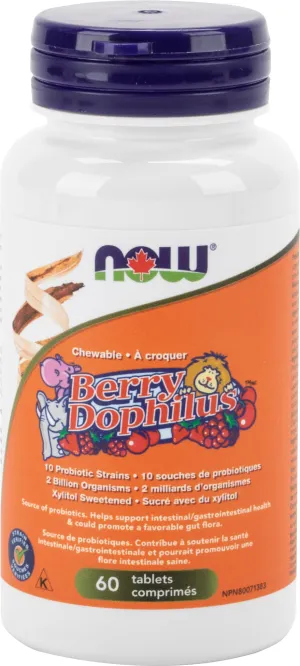 NOW Berrydophilus Chewable 2 Billion 60 Chewable Tablets