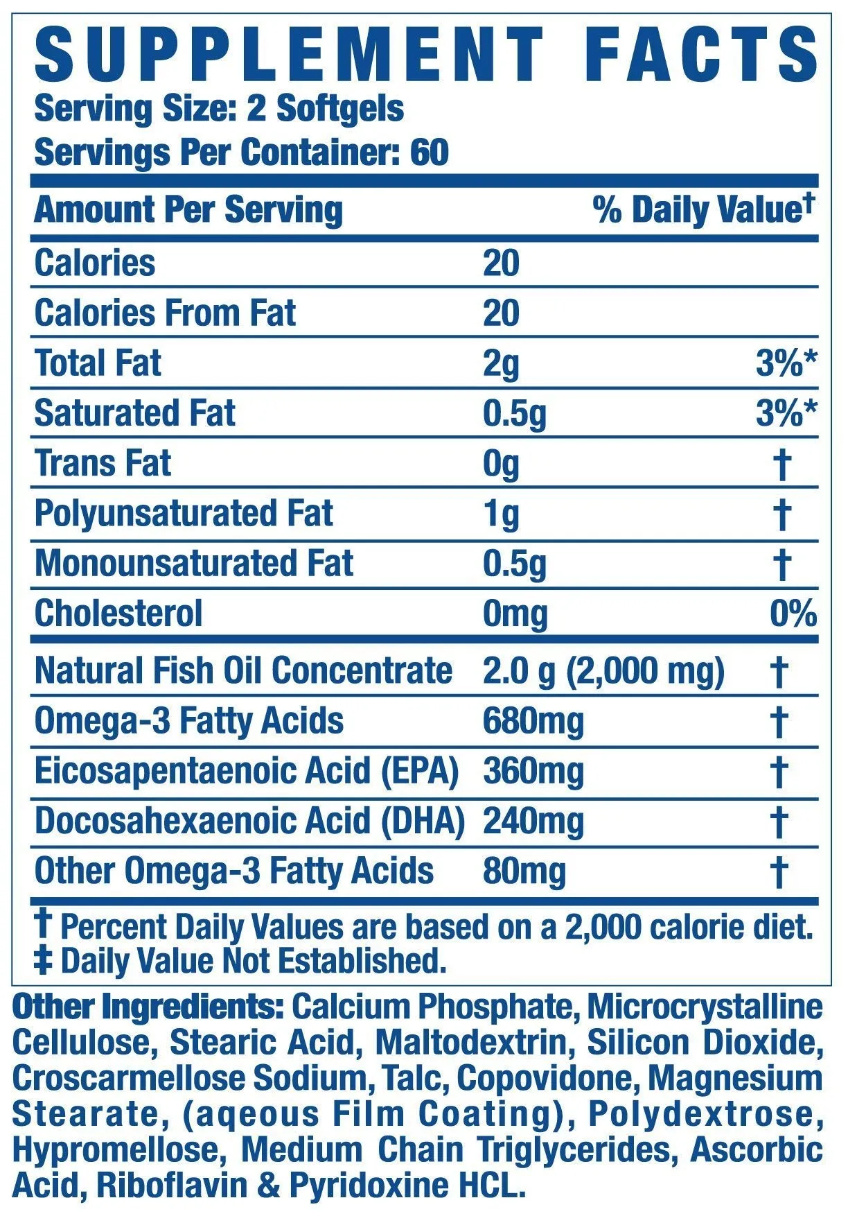 Omega-3 XS Fish Oil Softgels