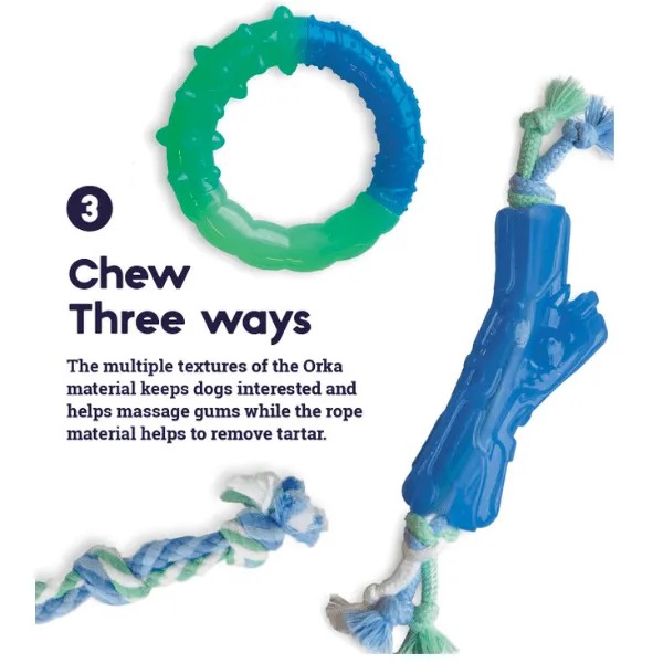 Petstages Orka Puppy Dental Chew Toys - 3 Pack