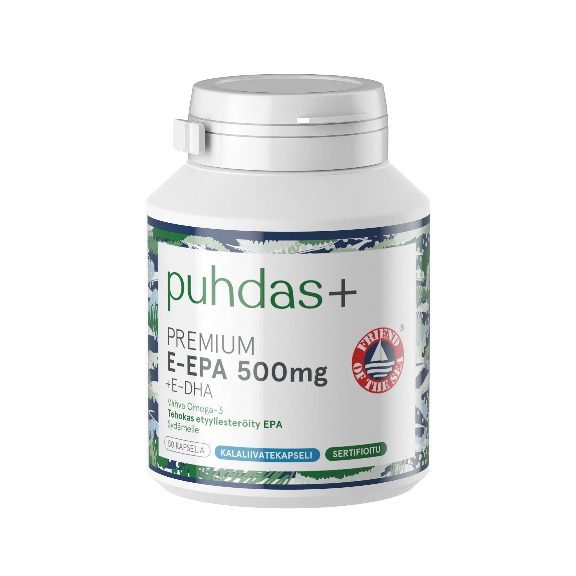 Premium E-EPA 500 mg   E-DHA FOS certified cap.