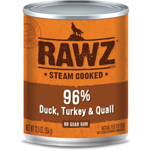 RAWZ 96% Duck, Turkey, and Quail Wet Dog Food