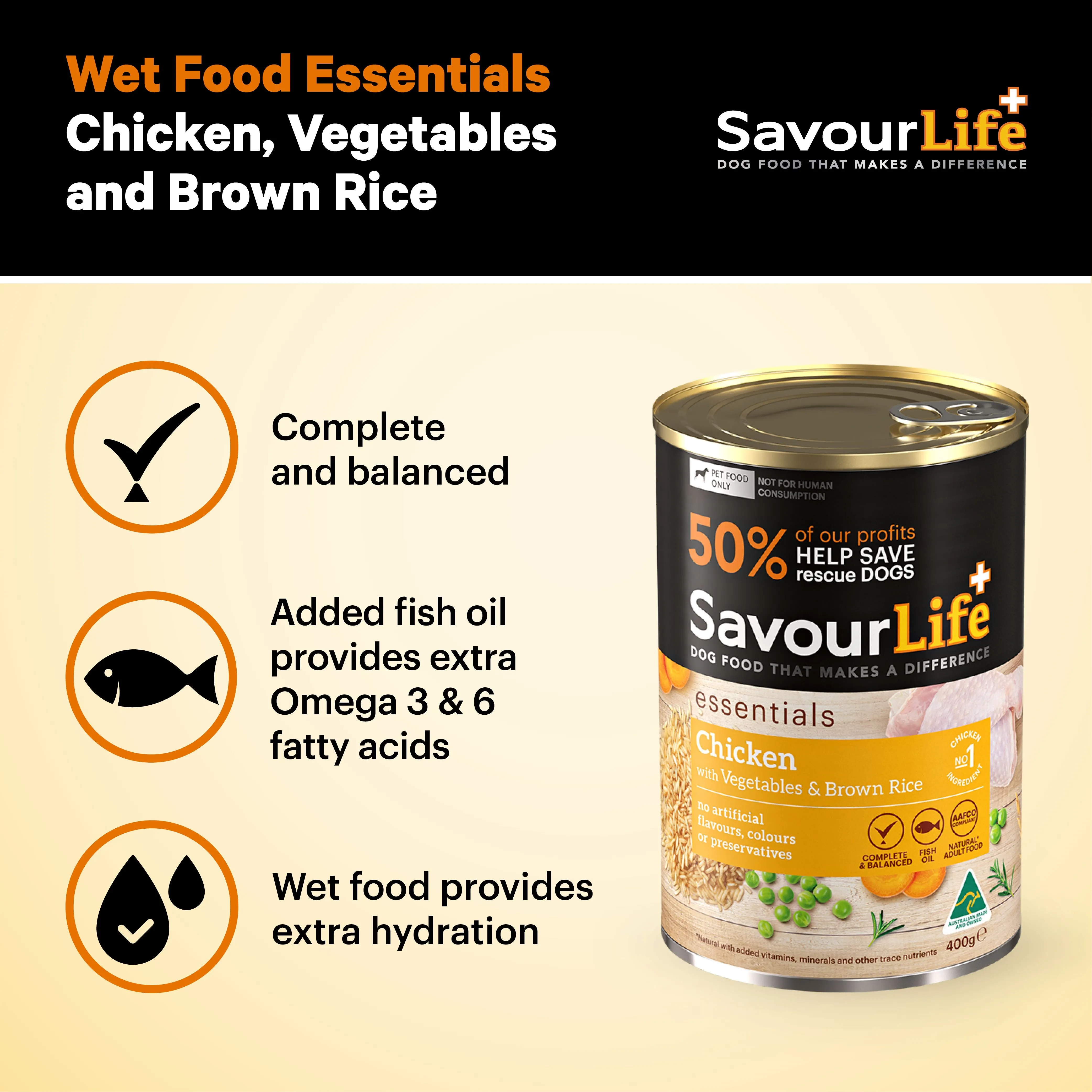 SavourLife Essentials Chicken with Vegetables & Rice Adult Dog Wet Food 400g X12^^^