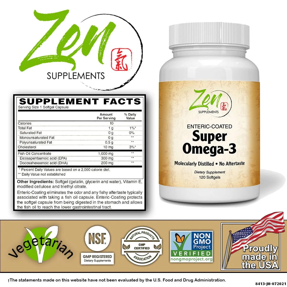 Super Omega-3 - With EPA & DHA - Enteric Coated - 120 Softgel