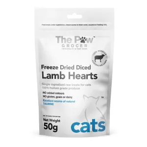 The Paw Grocer Freeze Dried Lamb Hearts Cat Treats 50g