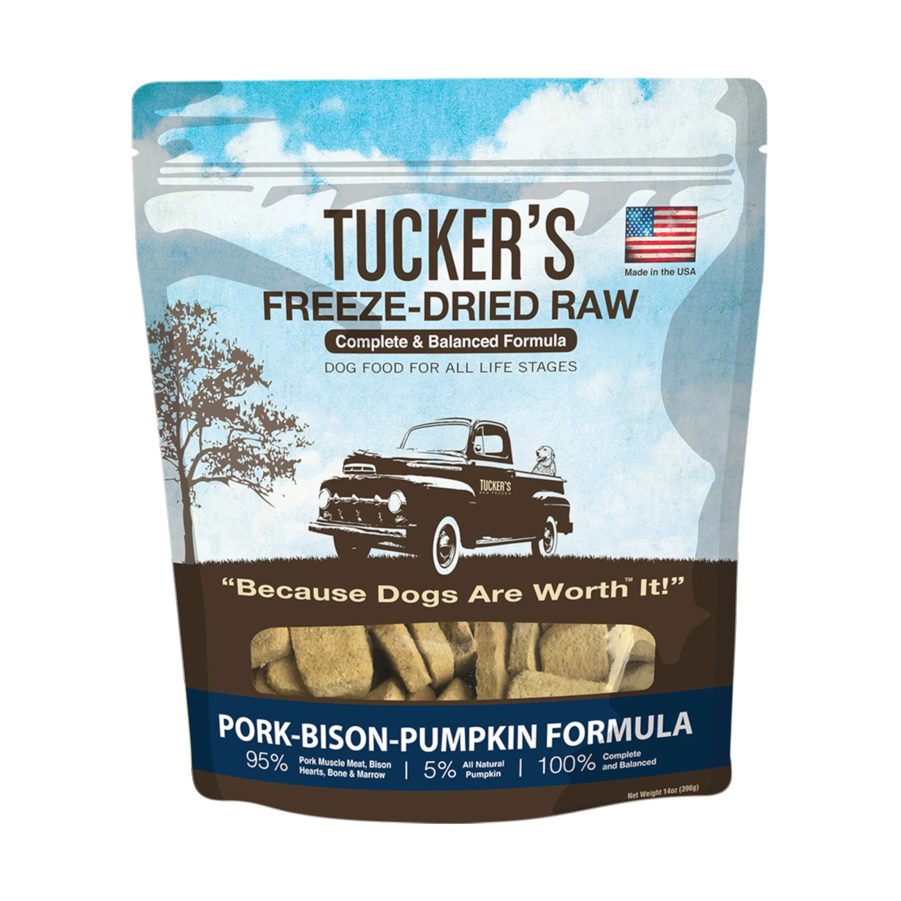 Tucker's Freeze-Dried Raw Pork Bison & Pumpkin Recipe Dog Food 14oz