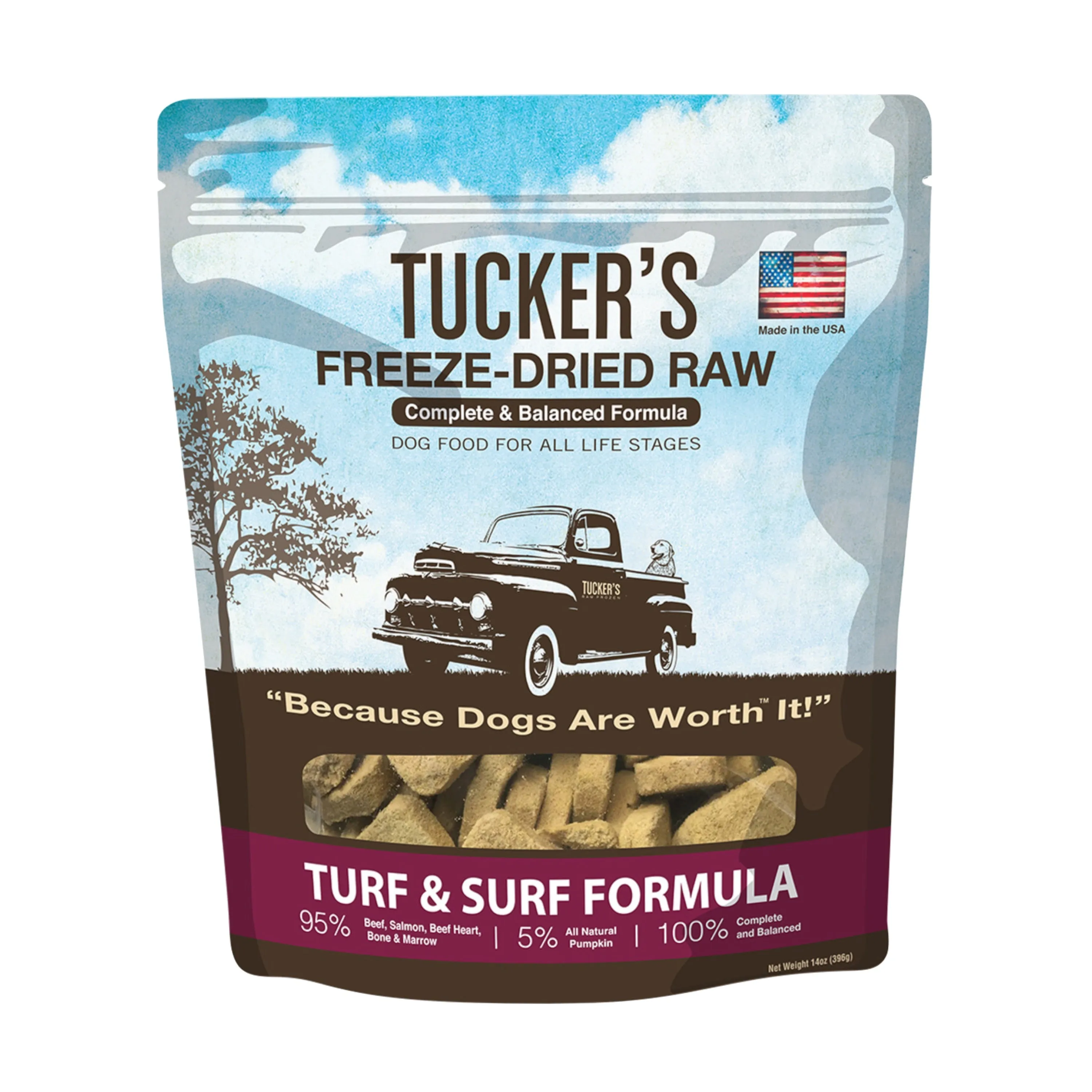 Tucker's Freeze-Dried Raw Surf & Turf Recipe Dog Food 14oz