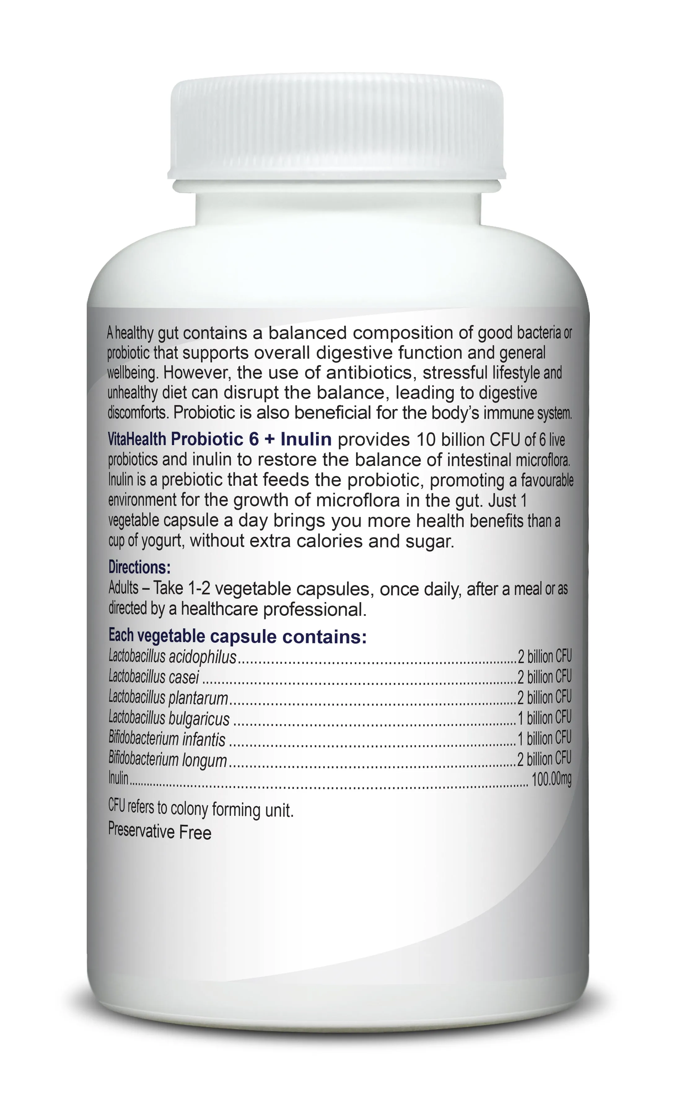 VitaHealth Probiotic 6   Inulin 2x60s