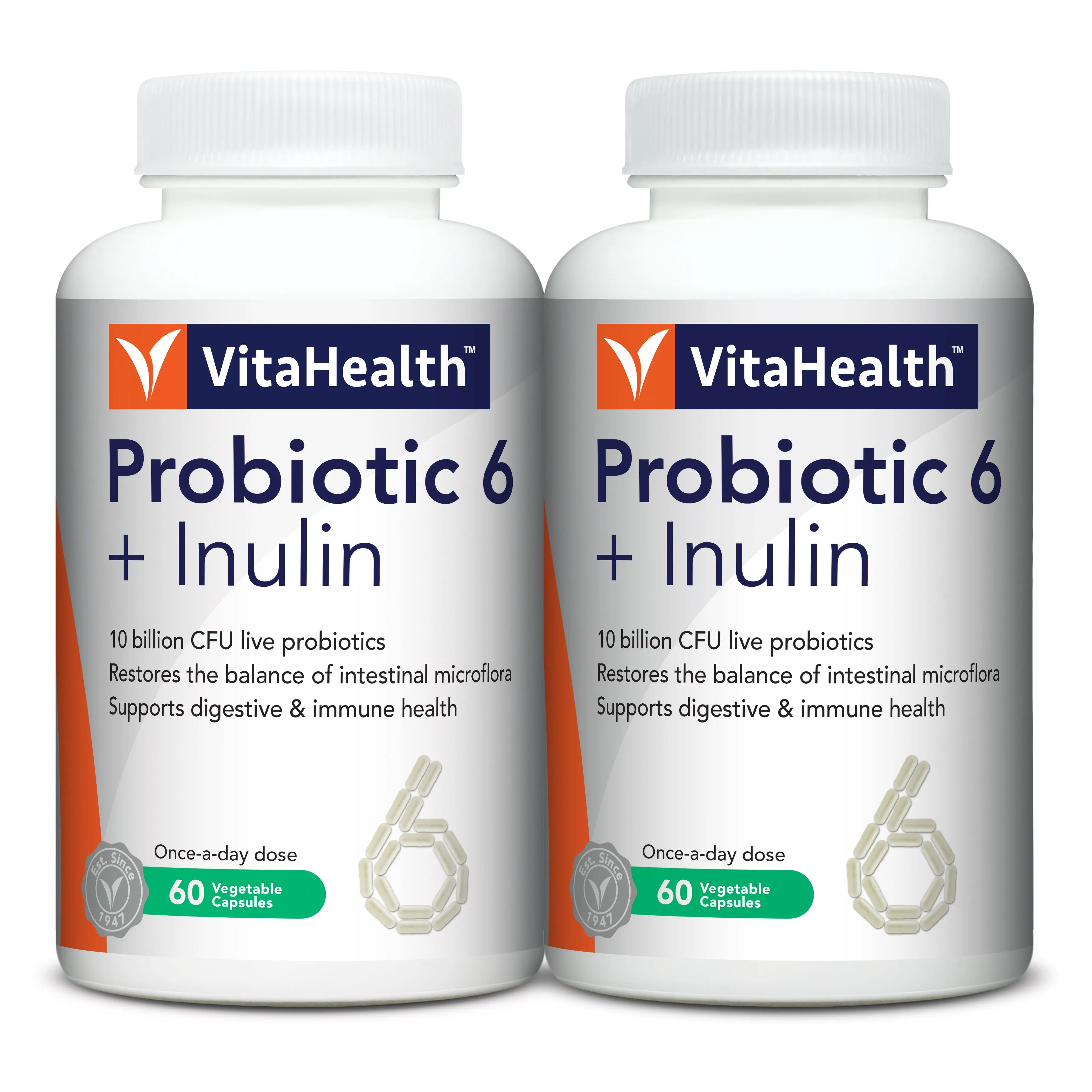 VitaHealth Probiotic 6   Inulin 2x60s