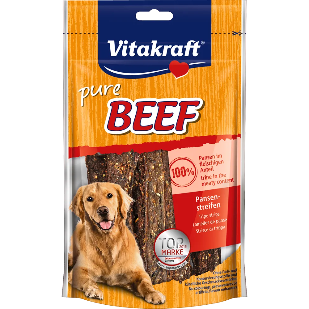 Vitakraft Dog Treats Pure Beef Tripe Strips 80g