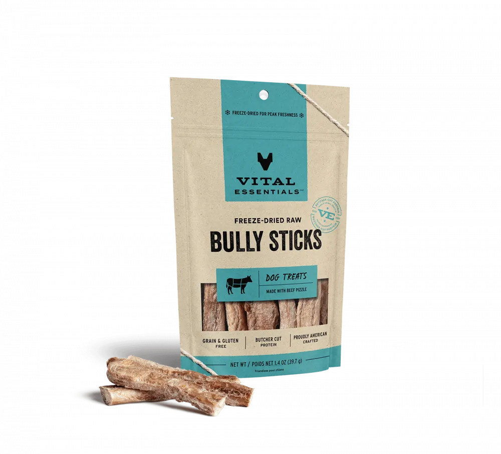 Vital Essentials Freeze Dried Bully Sticks Dog Treats