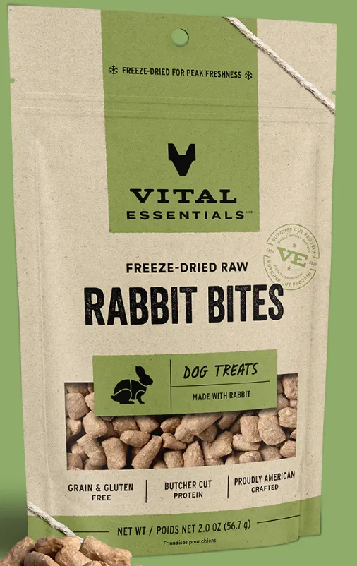 Vital Essentials Freeze Dried Rabbit Bites 2 oz.