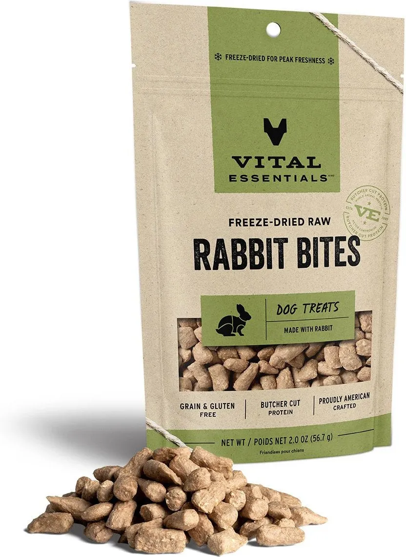 Vital Essentials Freeze Dried Rabbit Bites 2 oz.