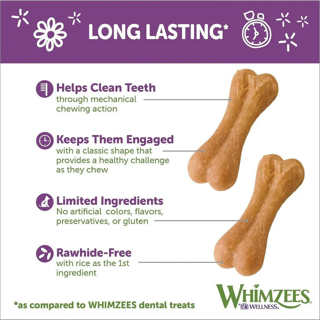 Whimzees by Wellness Rice Bone Dental Chew For Large Breed Dog (50 ct)