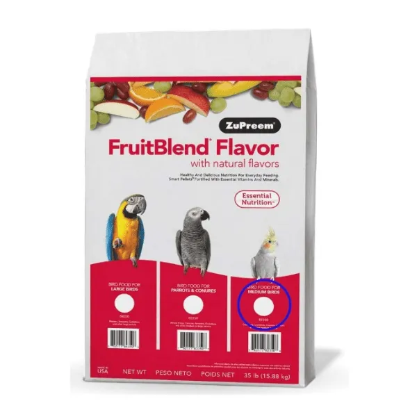 ZuPreem FruitBlend Flavor Bird Food, Medium